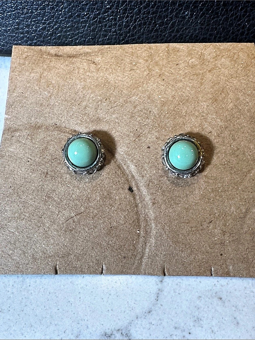 Turquoise Stud Earrings in Green